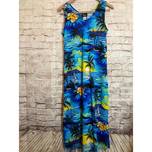 royal creations Dresses & Skirts - Tropical Blue Maxi Dress